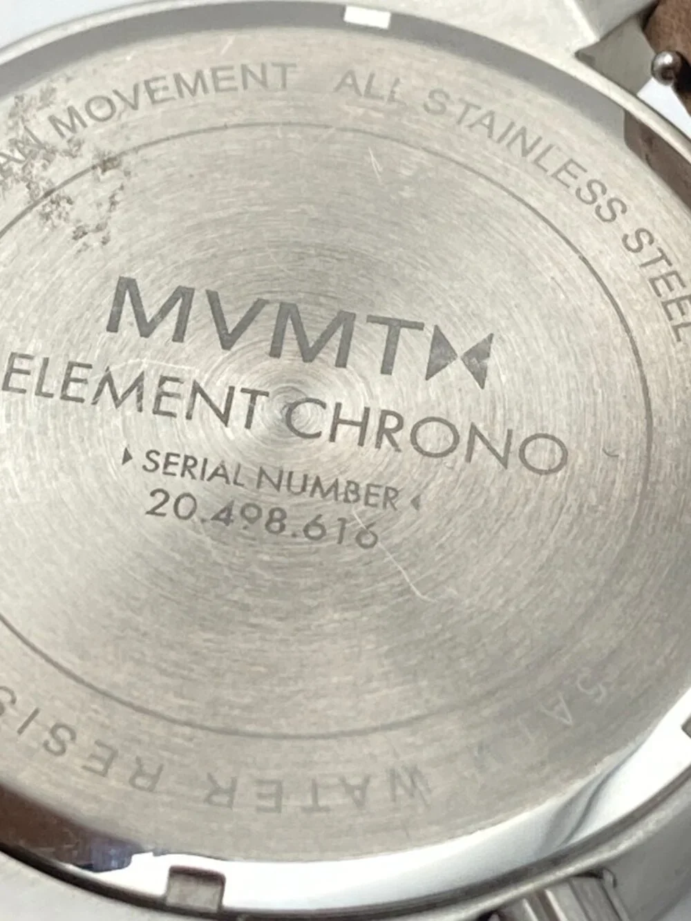 MVMT Element Chrono Men's Watch 44mm Silver Tone Black Chronograph New Battery